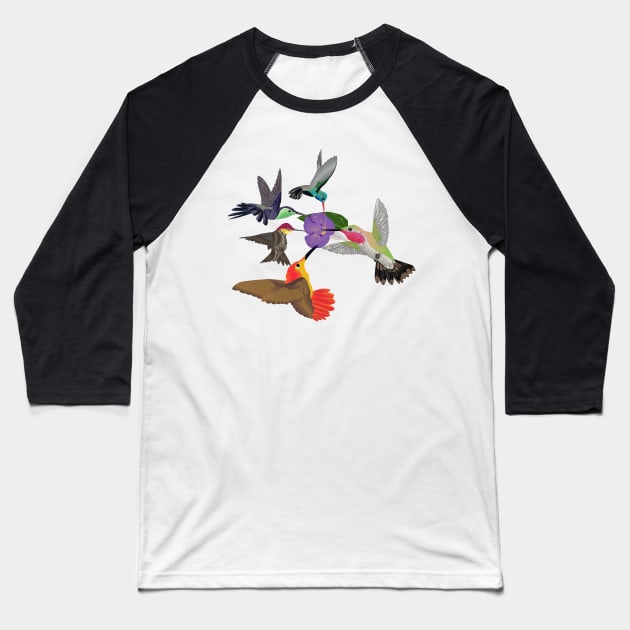 hummingbirds Baseball T-Shirt by Pet & Nature Lovers